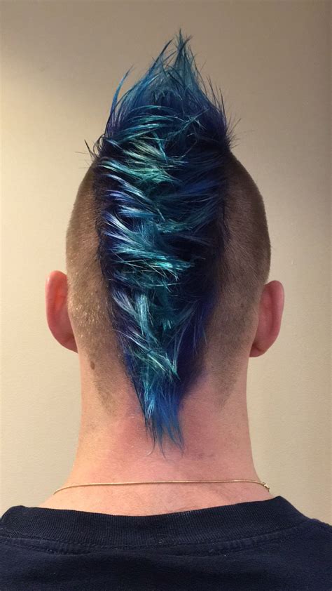 Men's Mohawk with shades of blue | Mohawk hairstyles men, Mohawk hairstyles, Cool hairstyles