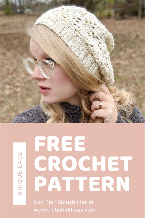 Lace Slouch Hat Free Crochet Pattern — Rebekah Haas Crochet