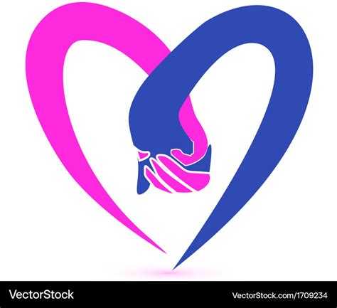 Couple holding hands logo Royalty Free Vector Image