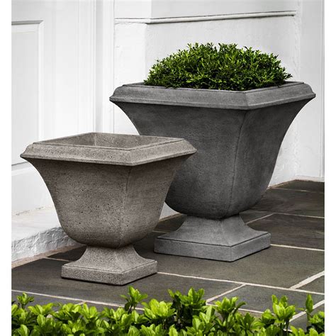 Kinsey Garden Decor contemporary Trowbridge outdoor Urn Square Planters cast stone concrete ...