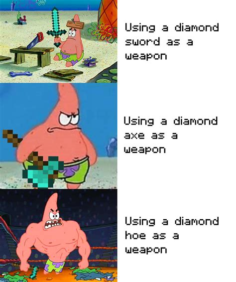 Diamond Hoe is BIG BRAIN! | /r/MinecraftMemes | Minecraft | Know Your Meme