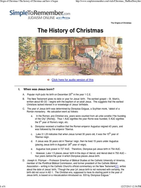 Origin of Christmas - The History of Christmas and How It Began | PDF | Santa Claus | Christmas