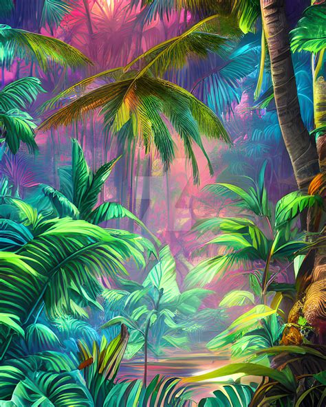 Tropical Forest by Colorfulheartart on DeviantArt