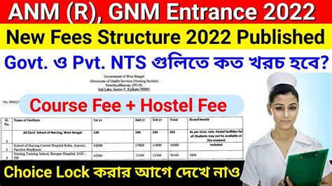 ANM, GNM 2022 All Govt. & Pvt. NTS Final Fees Structure 2022 | ANM GNM ...