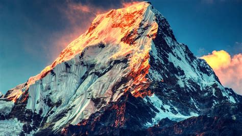 nature, Landscape, Mountain, Winter, Snow, Mount Everest, China, Sunset ...