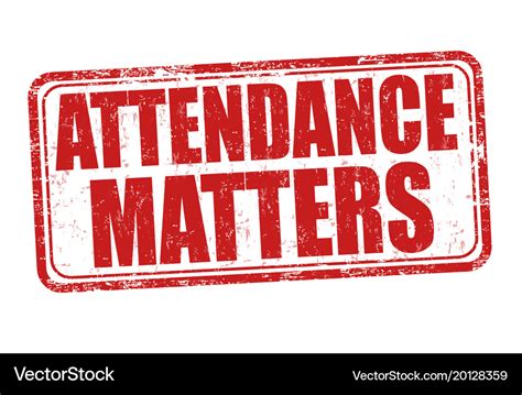 Attendance matters grunge rubber stamp Royalty Free Vector