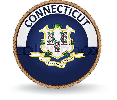 Flag seal of the state of Connecticut. | Stock vector | Colourbox