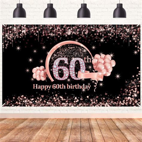 Buy Lnlofen 60th Birthday Banner Decorations Backdrop for Women, Extra ...