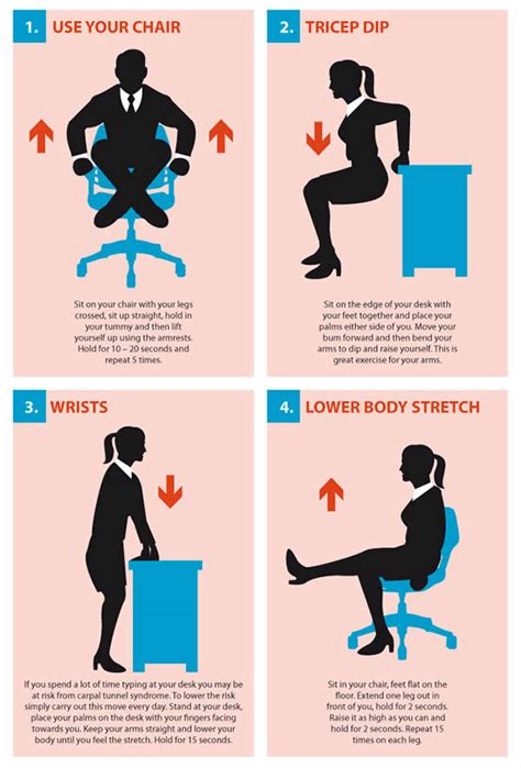 Leg Exercises To Do At Your Desk - Exercise Poster