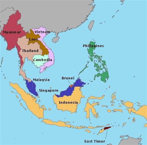 Map Of Southeast Asia With Names - Ardyth Mireille