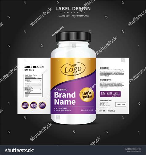 Bottle Label Package Template Design Label Stock Vector (Royalty Free ...