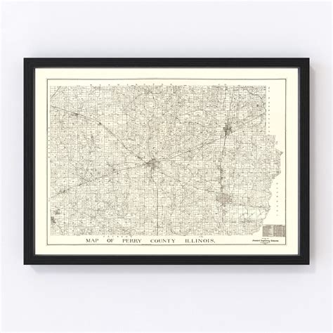 Vintage Map of Perry County, Illinois 1908 by Ted's Vintage Art