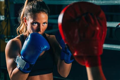 Premium Photo | Women on boxing training