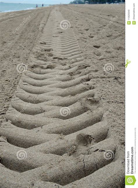 Tire tracks in sand stock photo. Image of tracks, summer - 113525540