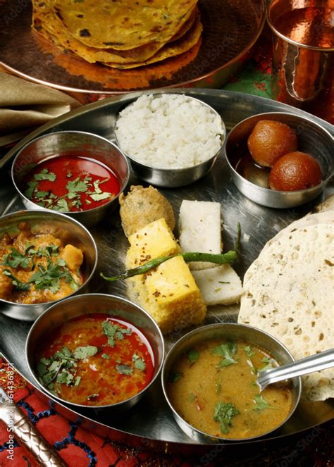 Gujarati Thali Stock Photo | Adobe Stock