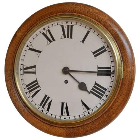 Late Victorian Oak 12" Fusee Wall Clock For Sale at 1stDibs