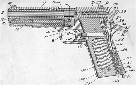 Diagramma della M1911, così come appariva nelle descrizioni ufficiali dell'Esercito Usa ...