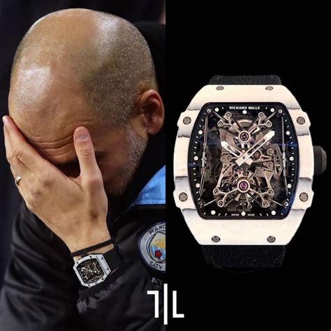 Pep Guardiola Manager of Manchester City was wearing his Richard Mille ...