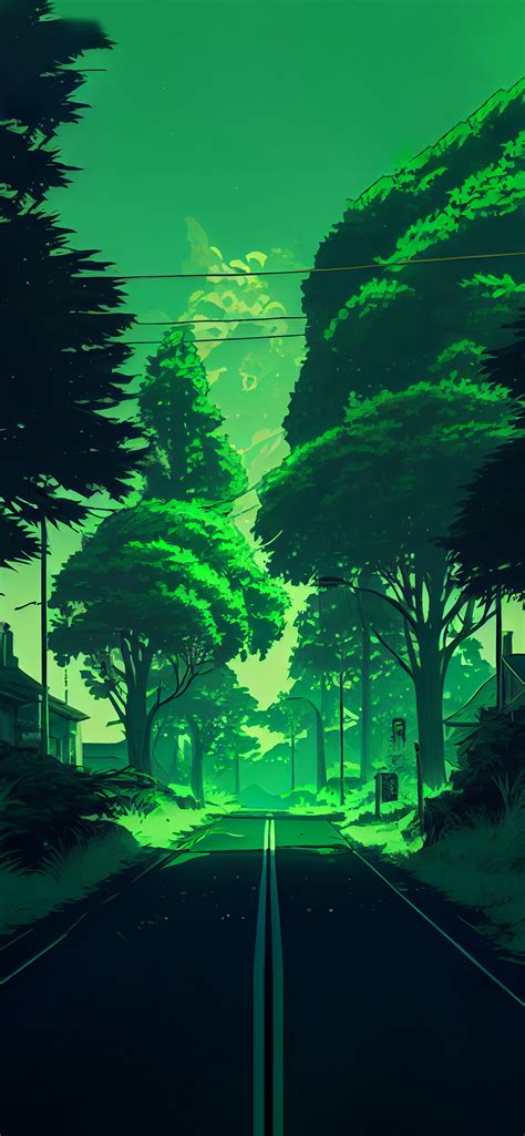 Green Aesthetic Anime Background Wallpapers - Green Wallpapers