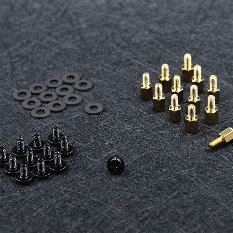 Premium Motherboard Standoffs Screws Washers Kit Set (Black / Silver) - MODDIY