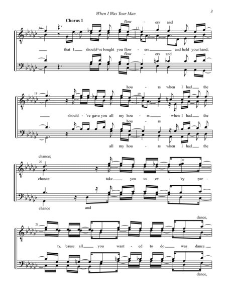 When I Was Your Man by Bruno Mars - TTBB - Digital Sheet Music | Sheet Music Plus