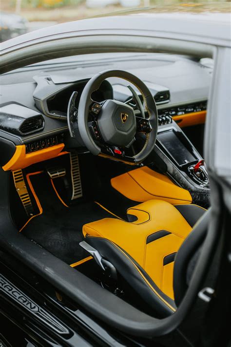 Download Orange Interior Lamborghini Galaxy Wallpaper | Wallpapers.com