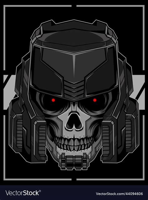 Robot skull head Royalty Free Vector Image - VectorStock