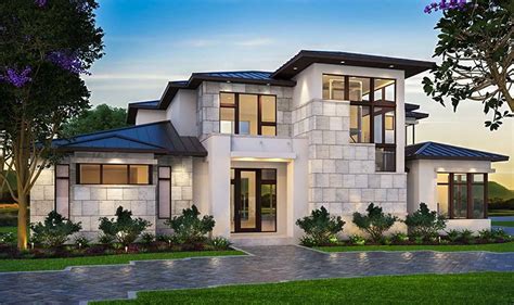 4-Bedroom Two-Story Contemporary Home (Floor Plan) | Mediterranean homes, Mediterranean style ...