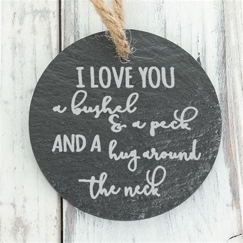 Bushel and Peck Daughter Friend Person Family Personalized Engraved Slate Ornament Back Can Be ...