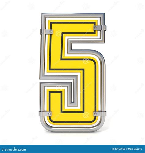 Framed Traffic Road Sign FONT Number 5 3D Stock Illustration ...