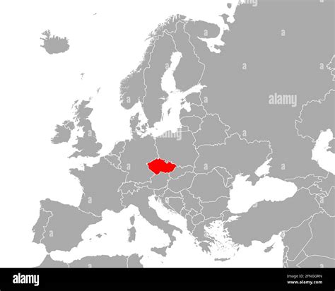 Map of Czech Republic in Europe Stock Photo - Alamy