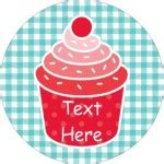 Templates - Birthday Cupcake Print-to-the-Edge Round Labels, 9 per sheet | Avery