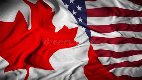 Canada - US Combined Flag | Canada and United States Relations Concept - 3D Illustration Stock ...