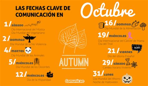 Fechas claves de Octubre (Infografía) - Blog de Comunicae.es