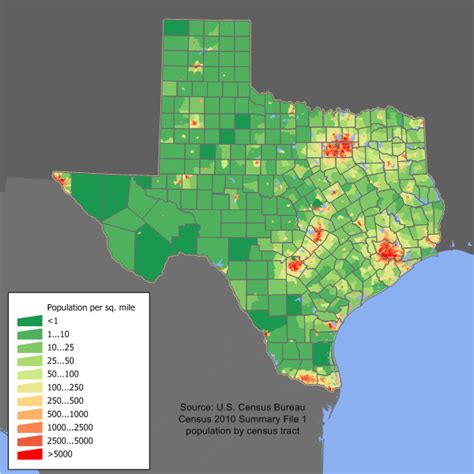 Texas Population Density Map - State Map