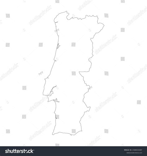 Portugal Vector Country Map Outline Stock Vector (Royalty Free ...