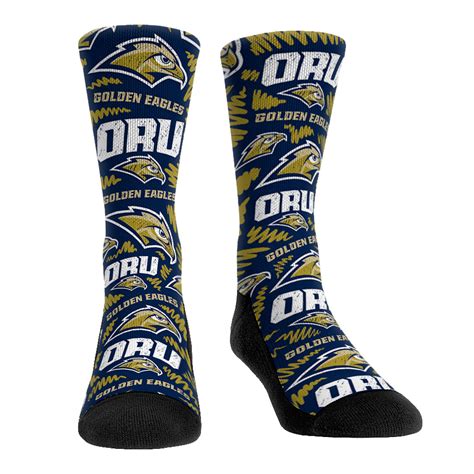 Oral Roberts University Golden Eagles Socks - Logo Sketch - Rock 'Em Socks