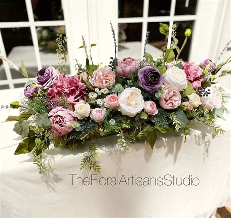 30 Long Floral Arrangement Faux Floral Arrangement - Etsy in 2023 | Flower centerpieces wedding ...