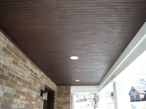 4X8 Fir Beaded Panel - stained | Porch ceiling, Vinyl beadboard