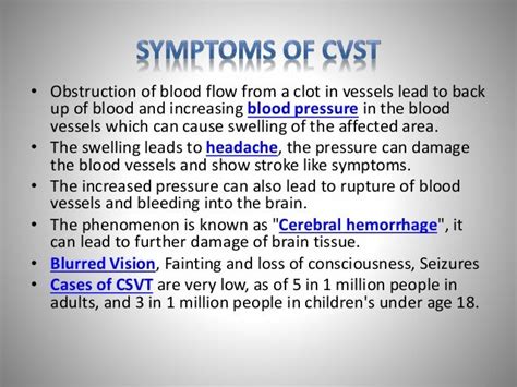 Cerebral venous sinus thrombosis (cvst)