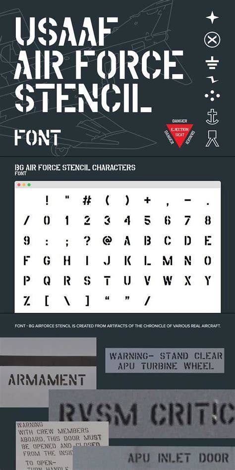 USAAF Air Force Stencil Font | Stencil font, Fonts, Stencils