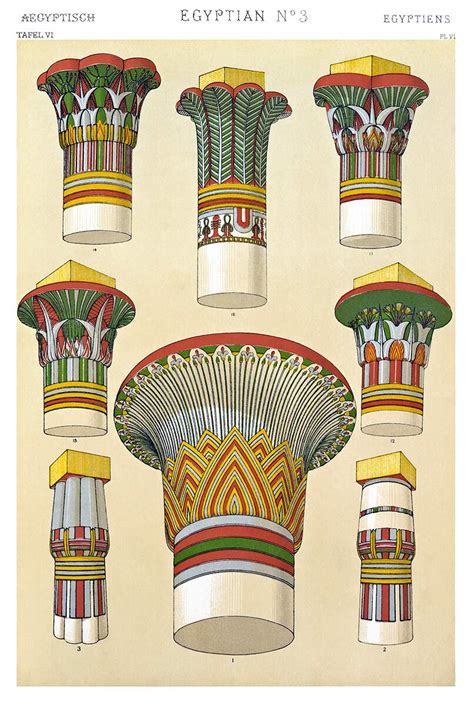 Egyptian Capitals – Old Book Illustrations