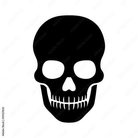 Death skull or human skull flat icon for games and websites Stock ...