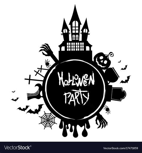 Halloween party logo Royalty Free Vector Image