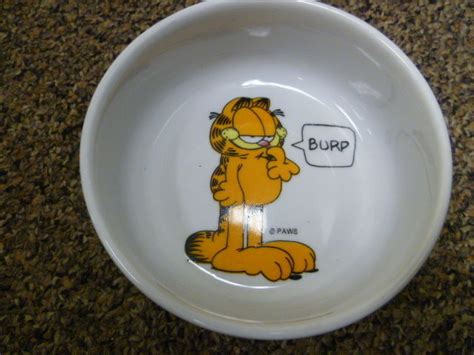 Garfield My Bowl Cat Food/Water Bowl Vintage Burp 4.5" DIA Ceramic Dish ...