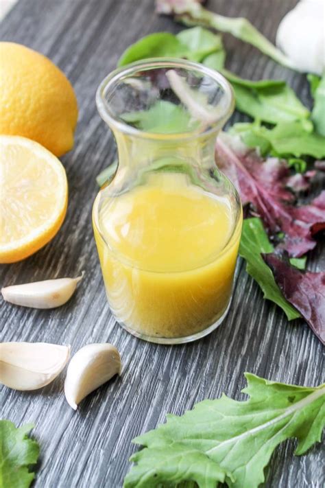 Easy Lemon Garlic Dressing: 3 tbsp. olive oil 1 tbsp. fresh lemon juice ...