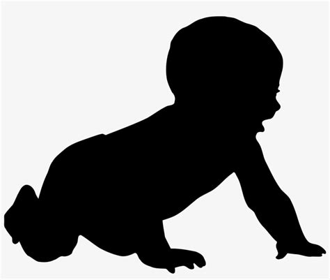 Silhouette Infant Drawing Child Crawling - Baby Clipart Black And White Transparent PNG ...