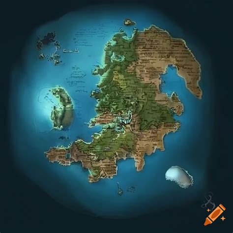 Fantasy world map on Craiyon