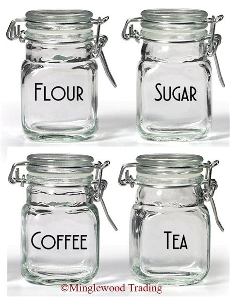 Set of 4 Canister Labels V4 Vinyl Decal Stickers Kitchen - Etsy