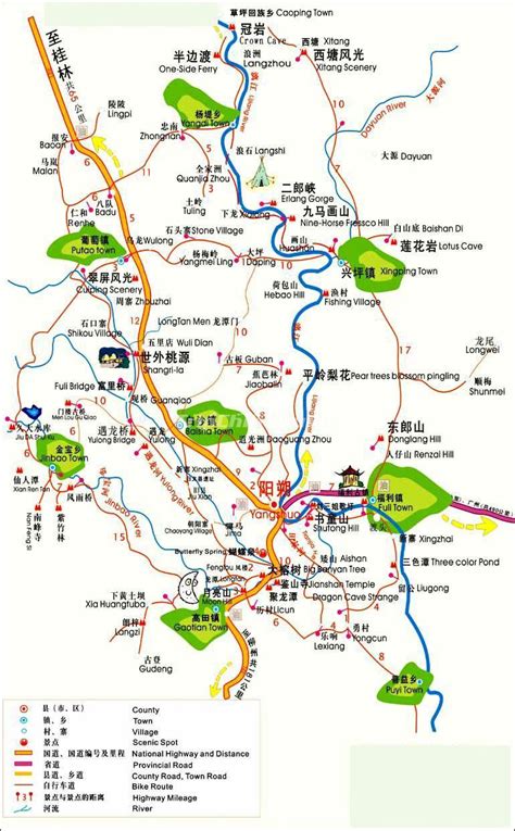 Yangshuo Tourist Map - Yangshuo Maps, China